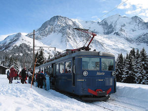Tramway du Mont-Blanc en hiver